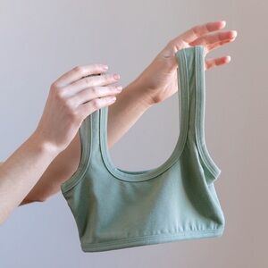 EUC TRADE Arq Celadon Green Wide Strap Bra in Small